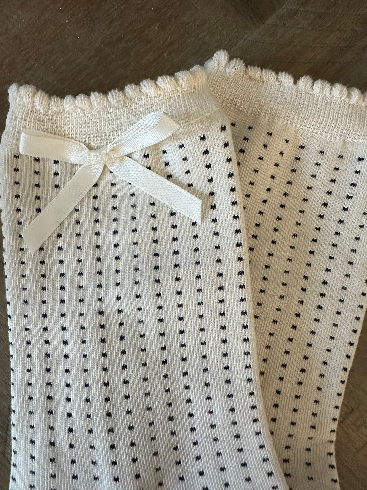 White Ruffle & Dot Socks