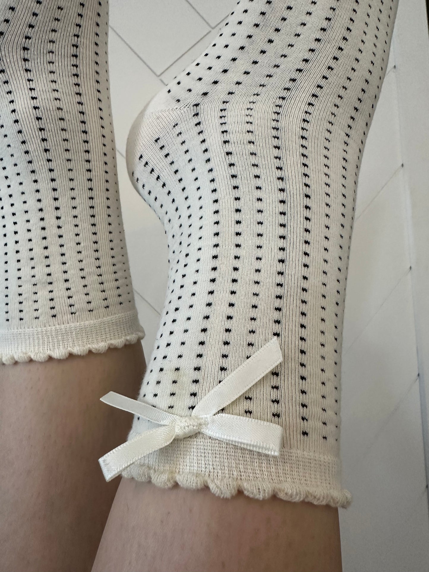 White Ruffle & Dot Socks