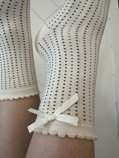 White Ruffle & Dot Socks