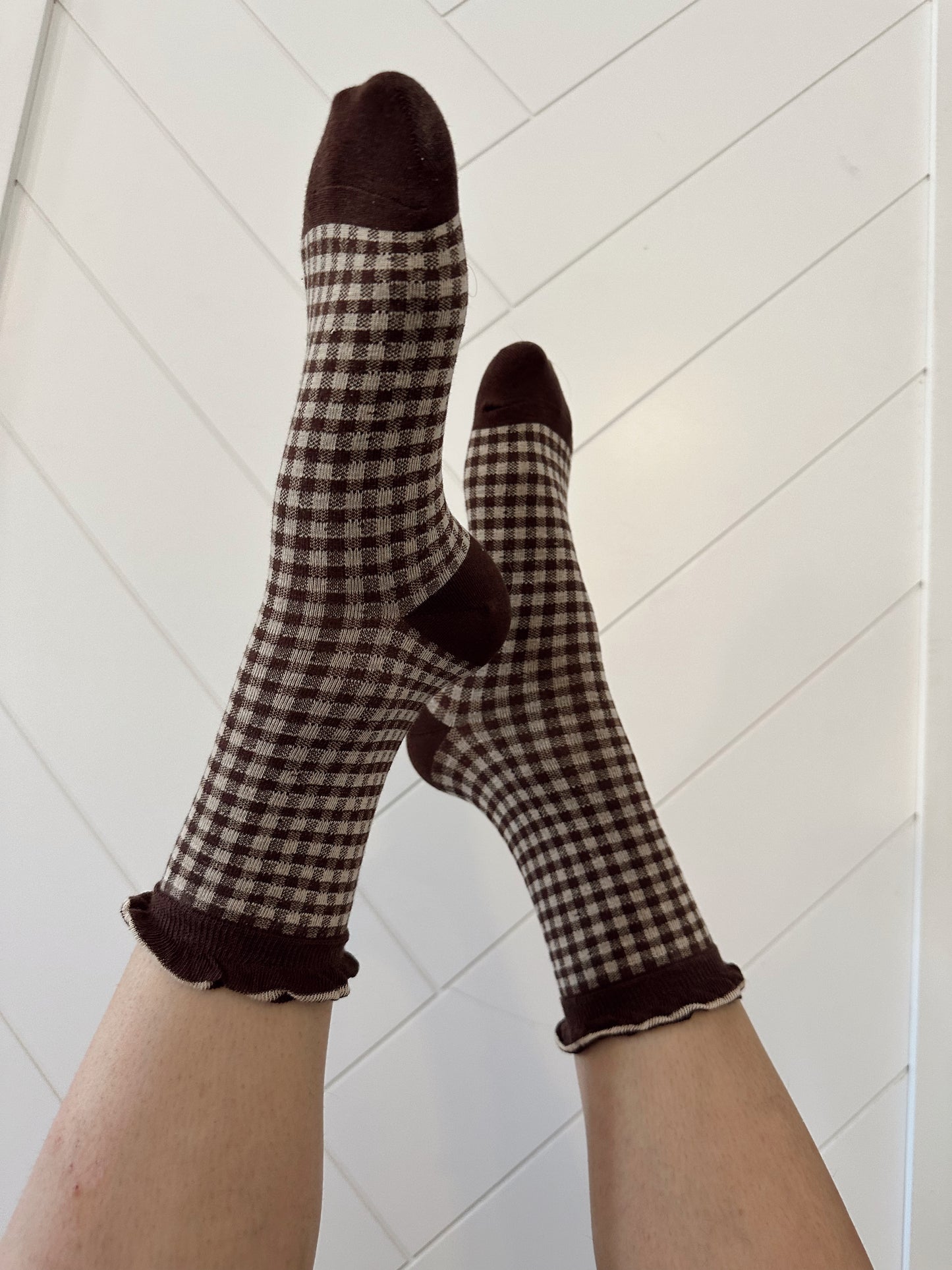 Chocolate Checkers Socks