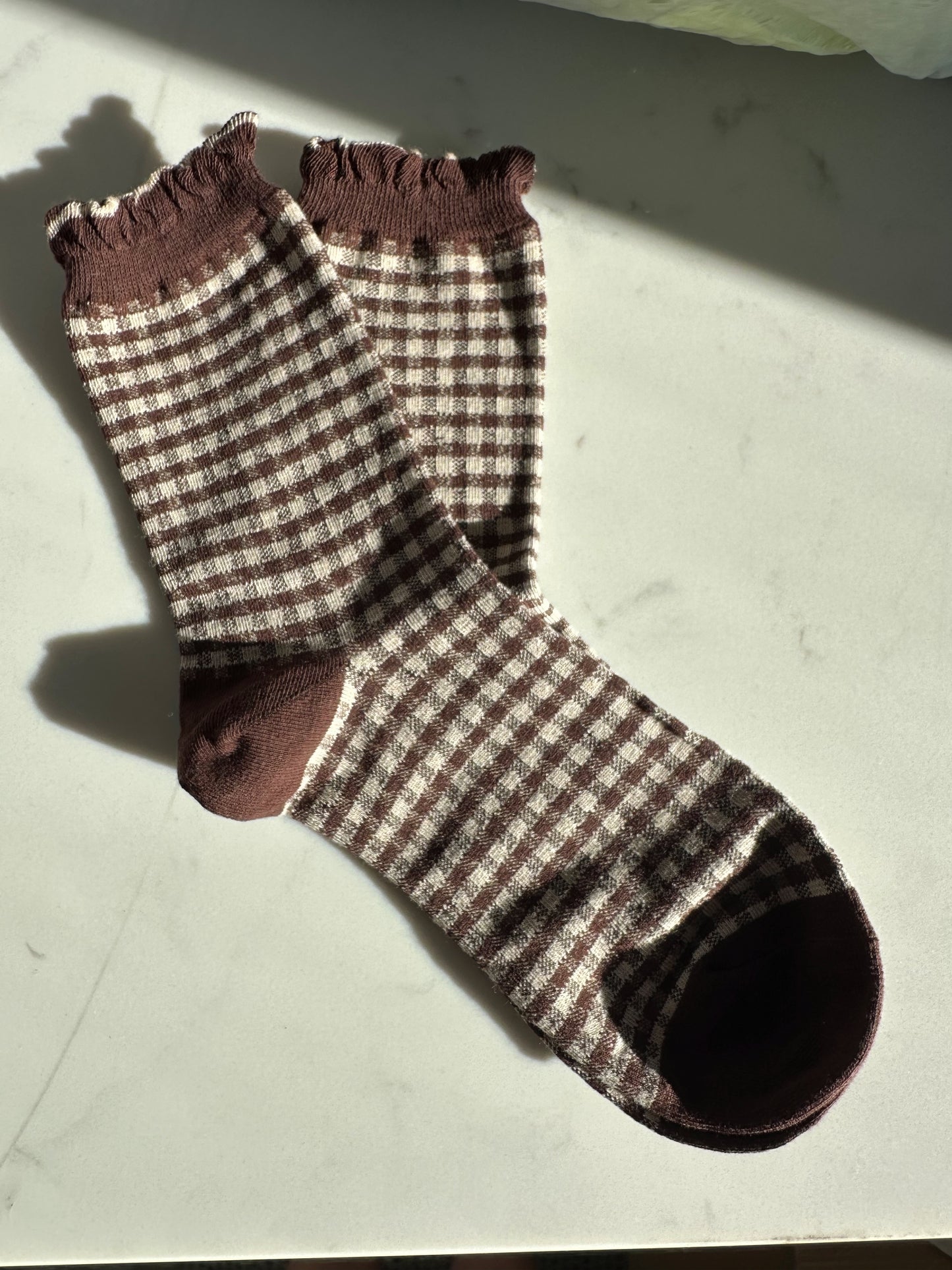 Chocolate Checkers Socks