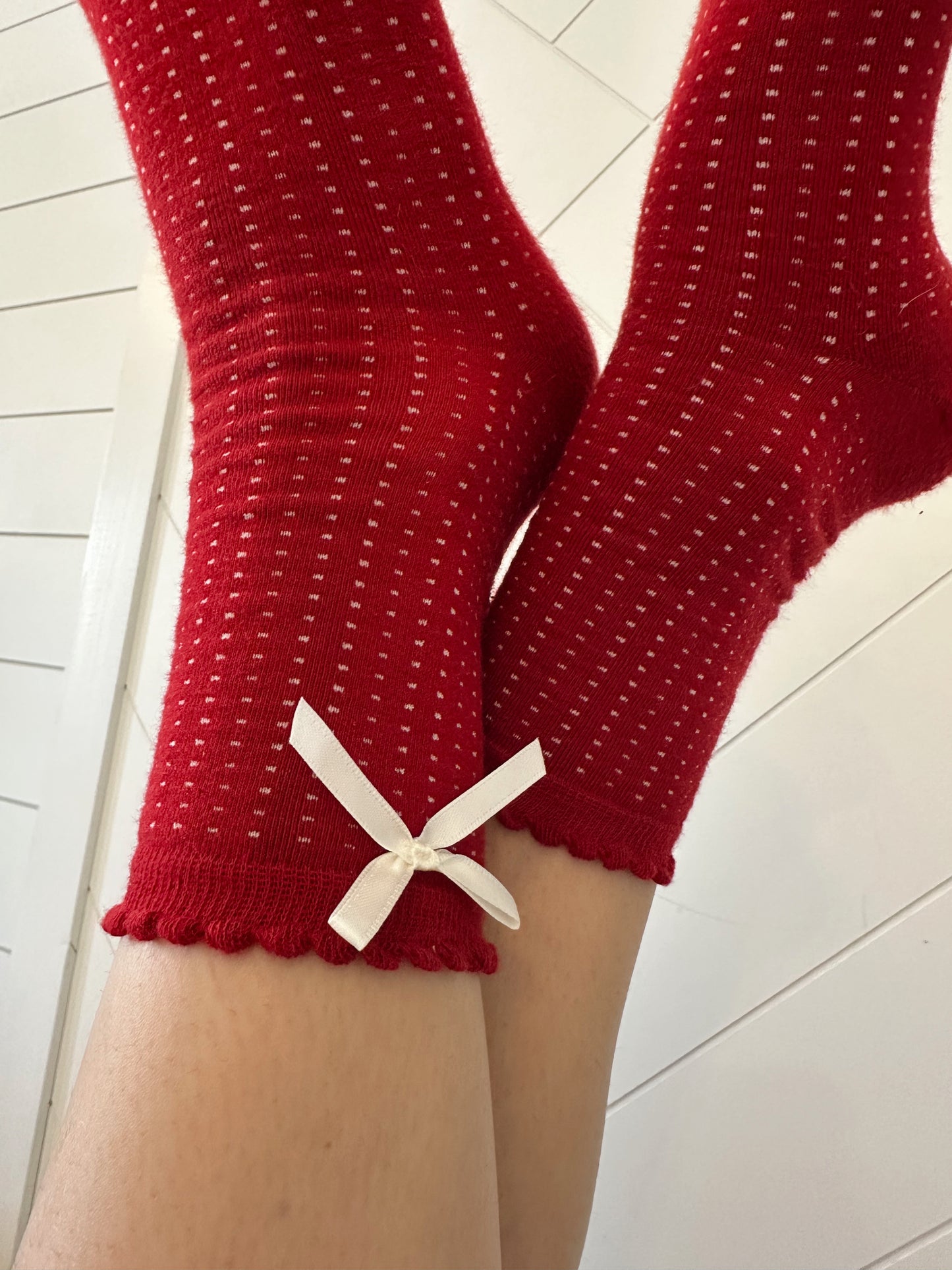 Candy Cane Polka Socks