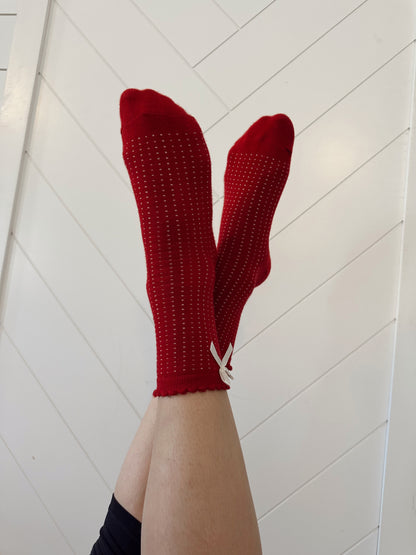 Candy Cane Polka Socks