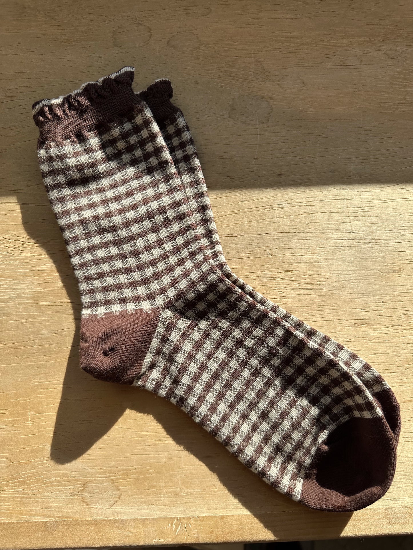 Chocolate Checkers Socks