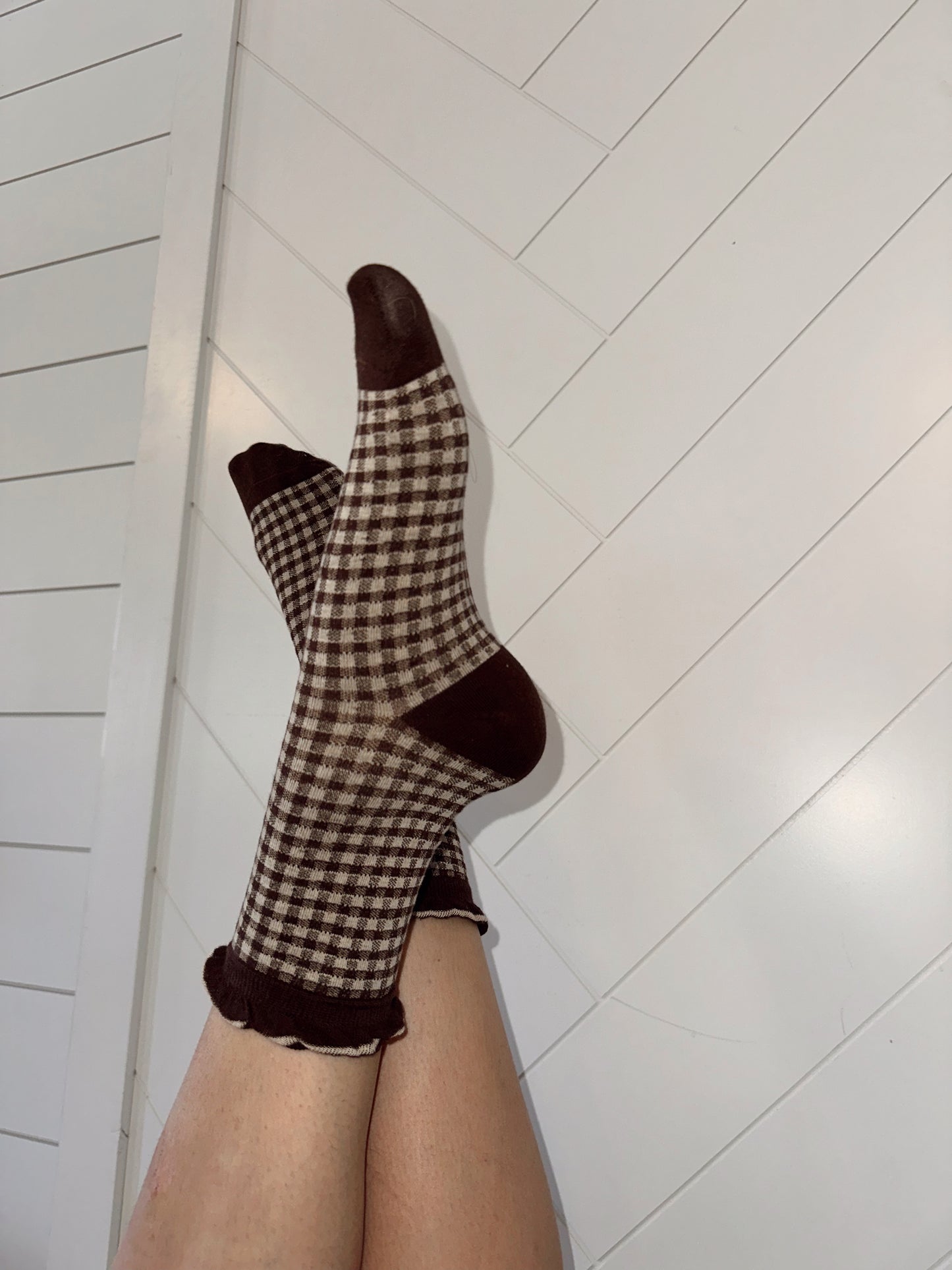 Chocolate Checkers Socks