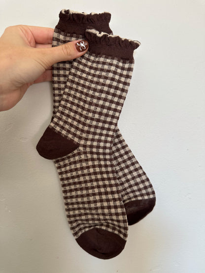 Chocolate Checkers Socks